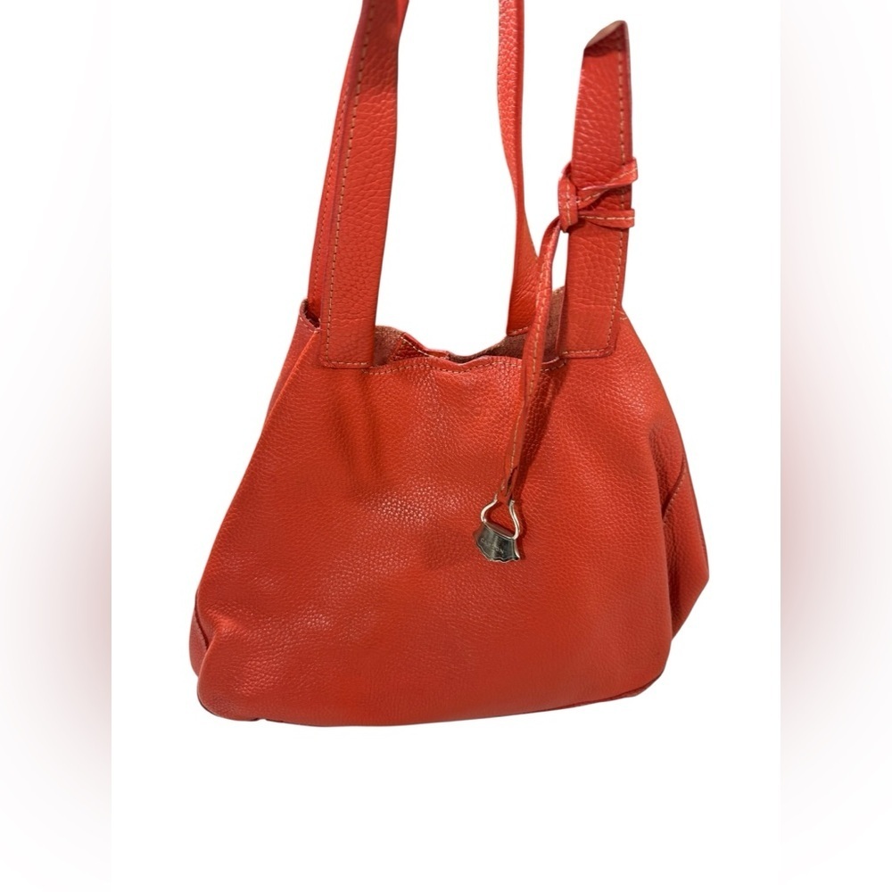 Cardon Costas Nostras Orange Pebbled Leather Handbag